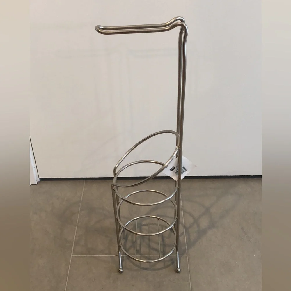 Chrome Toilet Paper and Magazine Holder | Sleek Bathroom Storage
